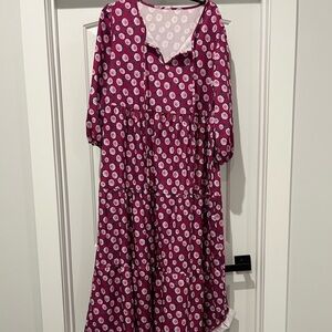 Amazon Women's Maxi Dress - Purple and White